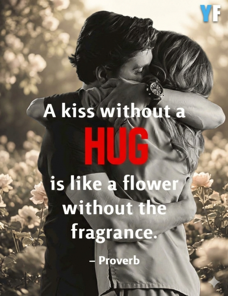 Happy Hug Day 2026 romantic couple sharing a warm embrace in golden light