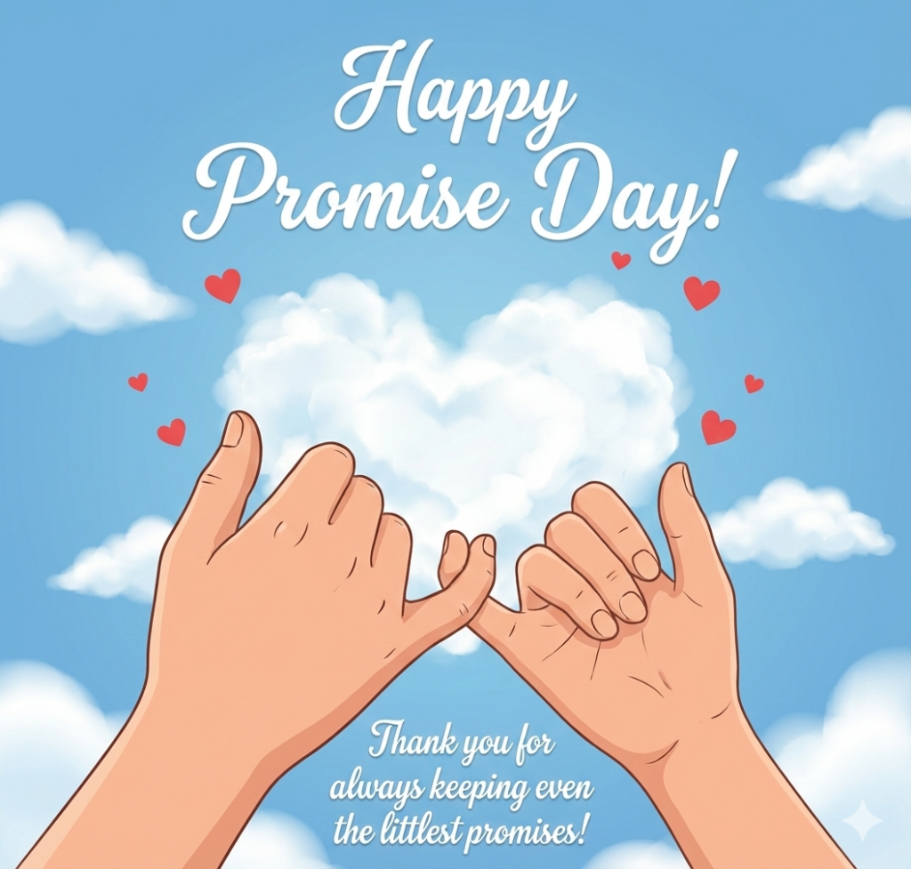 Happy Promise Day 2026 couple making a promise of forever love