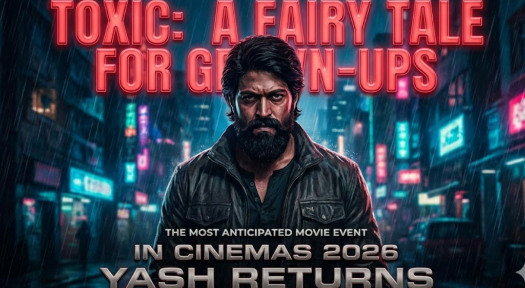 A dynamic action collage of actor Yash with text reading "Toxic: The Toxic Era Begins", "Best Moves", and "Unstoppable".