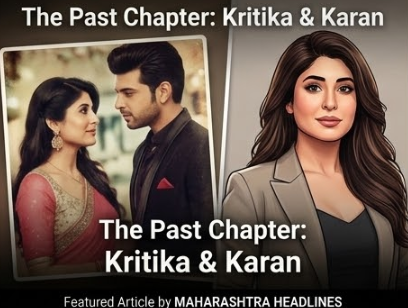 "A vintage, Polaroid-style retrospective photo of Kritika Kamra and Karan Kundra from their show Kitani Mohabbat Hai, captioned 'The Past Chapter: Kritika & Karan
